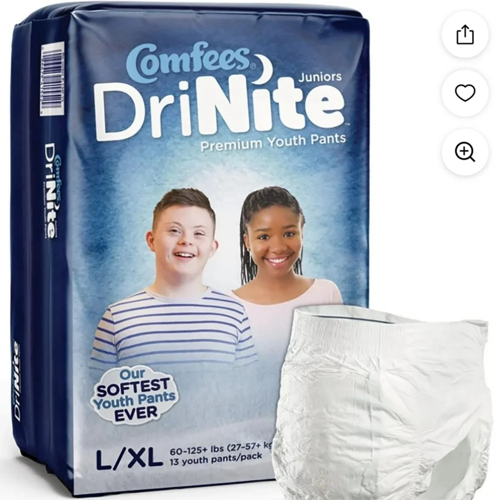 4Packs Of 13 (C) Comfees DriNite Juniors Youth Absorbent Underwear Large / X-L